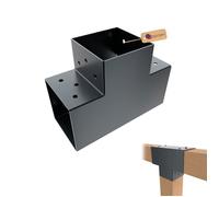 GeZu Impex Connecteur de Poteau Forme en T 121 x 121 mm Revêtement Poudre Anthracite Connecteurs de Poteaux Bois Pour Pergola