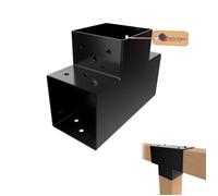 GeZu Impex Connecteur de Poteau Forme en T 121 x 121 mm Revêtement Poudre Noir Connecteurs de Poteaux Bois Pour Pergola