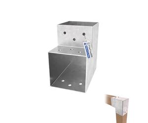 GeZu Impex Connecteur de Poteau Galvanisé à chaud 71 x 71 mm attache poteaux pour charpente support pergola raccord