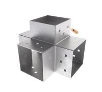 GeZu Impex Connecteur de Poteau Galvanisé à chaud Lot de 4 91 x 91 mm attache poteaux pour charpente support pergola raccord