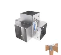 GeZu Impex Connecteur de Poteau X 121x121 mm Galvanisé à Chaud Pergola Connecteur D’Angle 4 Voies Pavilon Support Bricolage Menuiserie