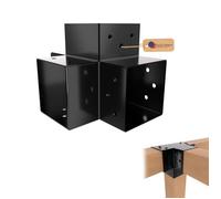 GeZu Impex Connecteur de Poteau X 81 x 81 mm Noir Revêtu Poudrage Pergola Connecteur D’Angle 4 voies