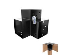 GeZu Impex Connecteur de Poteau Y 81x81 mm Lot de 8 Noir Thermolaqué Pergola Connecteur D’Angle Droit 3 Voies Pavilon Support de Menuiserie DIY