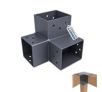 GeZu Impex Connecteur de Poteau Y 91 x 91 mm | Gris Anthracite Pergola Connecteur D’Angle Droit 3 Voies Pavilon Support de Menuiserie DIY