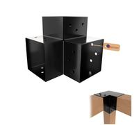 GeZu Impex Connecteur de Poteau Y 91 x 91 mm Noir Thermolaqué Pergola Connecteur D’Angle Droit 3 Voies