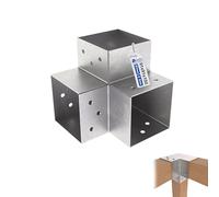GeZu Impex Connecteur de Poteau Y 91x91 mm Acier Galvanisé à Chaud Pergola Connecteur D’Angle Droit 3 Voies Pavilon Support de Menuiserie DIY