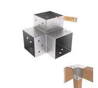 GeZu Impex Connecteur de Poteau Y 91x91 mm Lot de 4 Acier Galvanisé à Chaud Pergola Connecteur D’Angle Droit 3 Voies Pavilon Support de Menuiserie DIY