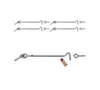 GeZu Impex Crochet de cabine 120 mm galvanisé Ensemble de 4 loquets de porte loquet à œil portes extérieures