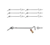 GeZu Impex Crochet de cabine 160 mm galvanisé Lot de 6 loquets de porte loquet à œil pour portes extérieures