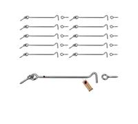 GeZu Impex Crochet de cabine 400 mm galvanisé Lot de 10 loquets de porte loquet à œil pour portes extérieures