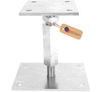 GeZu Impex Embase Pied de Poteau Réglable 100 x 160 mm | 180-230 mm Galvanisé Ancrage Support de Poteau Réglable en Hauteur Platine