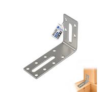 GeZu Impex Équerre d’Angle Réglable 80 x 50 x 30 mm Lot de 10 Équerre en L Fendue Galvanisée Plaque de Montage à Angle Réglable Renforts d’Angle à 90 Degrés Connecteur Bois