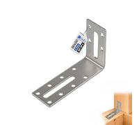 GeZu Impex Équerre d’Angle Réglable 80 x 50 x 30 mm Lot de 4 Équerre en L Fendue Galvanisée Plaque de Montage à Angle Réglable Renforts d’Angle à 90 Degrés Connecteur Bois