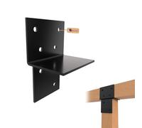 GeZu Impex Pièce de Connexion en T Bois 91x91mm Revêtement Poudre Noire Équerre de Connexion Murale & de Poteau pour Structures en Bois