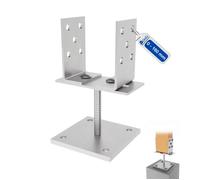 GeZu Impex Pied De Poteau en U Réglable 100 x 100 mm | 0-160 mm Zinc Électroplaqué Support De Poteau