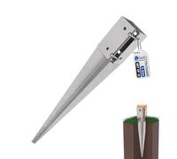 GeZu Impex Réglable Support de poteau à enfoncer 75 x 75 x 600 mmPieu de sol galvanisé à chaud Lot de 12 Ancrage Support de poteau de clôture Pieu à enfoncer pince