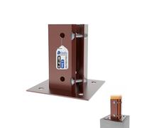 GeZu Impex Réglable Support de Poteau e à Boulonner 100 x 100 mm Lot de 16 | Marron Support de Base Pour Poteau Support Carré Pour Pied de Clôture Sabot de Poteau à Boulonner