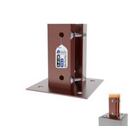 GeZu Impex Réglable Support de Poteau e à Boulonner 75 x 75 mm | Marron Support de Base Pour Poteau Support Carré Pour Pied de Clôture Sabot de Poteau à Boulonner