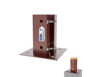GeZu Impex Réglable Support de Poteau e à Boulonner 75 x 75 mm | Marron Support de Base Pour Poteau Support Carré Pour Pied de Clôture Sabot de Poteau à Boulonner