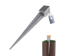 GeZu Impex Support de Poteau à Enfoncer Galvanisé à chaud Lot de 8 46 x 46 x 600 mm ronds douille piquet cloture bois ancre