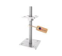 GeZu Impex Support de poteau Flocon de Zinc 70 x70 mm hauteur reglable platine bois pied clôture