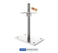 GeZu Impex Support de poteau Galvanisé à chaud 100 x 100 mm | 50 - 480 mmhauteur reglable platine bois pied clôture