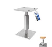 GeZu Impex Support de poteau Galvanoplastie Lot de 12 100 x 100 mm hauteur reglable platine bois pied poteaux clôture