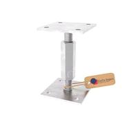 GeZu Impex® Support de poteau Galvanoplastie Lot de 12 70 x 70 mm hauteur reglable platine bois pied poteaux clôture