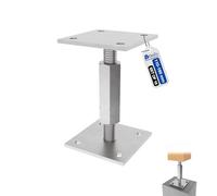 GeZu Impex Support de poteau Galvanoplastie Lot de 16 70 x 70 mm hauteur reglable platine bois pied poteaux clôture