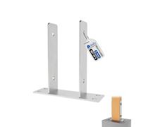 GeZu Impex Support de poteau U 111 x 200 mm | Galvanisé à Chaud Platine bois pied Poteaux clôture