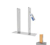 GeZu Impex Support de poteau U Galvanisé à chaud 91 x 200 mm platine bois pied poteaux clôture