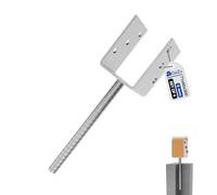 GeZu Impex Support de poteau U Galvanisé à chaud Lot de 4 71 x 300 mm ancre platine bois pied poteaux clôture