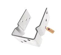 GeZu Impex Support de poteau U Galvanisé à chaud Lot de 8 81 x 150 mm platine bois pied poteaux clôture