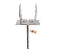 GeZu Impex Support de Poteau U Réglable 200 mm Zinc Électroplaqué Lot de 16 Pied De Poteau En U à Sceller Support de Poteau Largeur Réglable Tige d'Ancrage Équerre Type U Ancre de Pied de Clôture