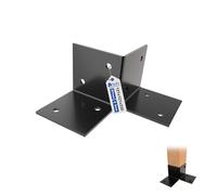GeZu Impex Support De Sol Pergola 121 x 121 mm | Noir Kit De Pergola En Bois Plaques De Sol Fixation Au Sol Support De Sol