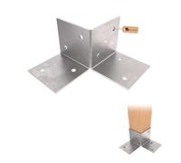 GeZu Impex Support De Sol Pergola 91x91mm Lot de 4 Kit De Pergola En Bois Galvanisé à Chaud Plaques De Sol Fixation Au Sol Support De Sol Connecteur De Poteau Supports De Pergola Inclinés