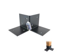 GeZu Impex Support De Sol Pergola 91x91mm Lot de 4 Revêtement en Poudre Anthracite Kit Pergola en Bois Plaques de Sol Fixation au Sol Support de Sol Connecteur de Poteau