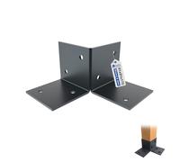 GeZu Impex Support De Sol Pergola 91x91mm Revêtement en Poudre Anthracite Kit Pergola en Bois Plaques de Sol Fixation au Sol Support de Sol Connecteur de Poteau