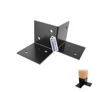 GeZu Impex Support De Sol Pergola 91x91mm Revêtu de Poudre Noire Kit de Pergola en Bois Plaques de Sol Fixation au Sol Support de Sol Connecteur de Poteau