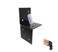 GeZu Impex Support Mural Pergola 121x121mm Revêtement en poudre noir Support mural pour pergola Connecteur de poteau en bois Support mural plat