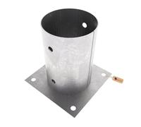 GeZu Impex Support Poteau a Visser Galvanisé à chaud Lot de 4 Ø 121 mm rond pour bois pied platine clôture pergola angle base