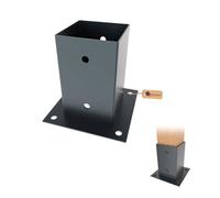 GeZu Impex Support Poteau a Visser Revêtement en poudre anthracite 121 x 121 mm pour bois pied platine clôture pergola angle base