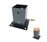GeZu Impex Support Poteau a Visser Revêtement en poudre anthracite 91 x 91 mm pour bois pied platine clôture pergola angle base