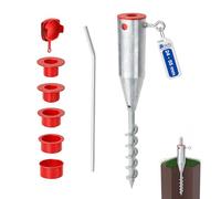 GeZu Impex Supports de parasol de plage Ø 25 to Ø 62 mm | Galvanisé à Chaud douille enfoncer rond support spirale sol