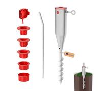 GeZu Impex Supports de parasol de plage Galvanisé à chaud ⌀ 25 à ⌀ 62 mm douille enfoncer rond support spirale sol