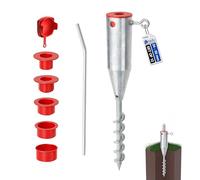 GeZu Impex Supports de Parasol de Plage Galvanisé à Chaud Lot de 12 ⌀ 25 à ⌀ 62 mm Douille enfoncer Rond Support Spirale Sol