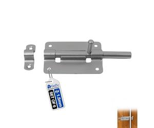 GeZu Impex Verrou de Porte Galvanoplastie Lot de 6 80 x 55 mm targette de porte blindée fermeture pêne coulissant loquet