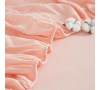 Gezu Mousseline Drap 90x200 100% Coton Rose Bonnet 30cm Unie Drap de lit Gaze de Coton Drap Housse Respirant pour Matelas Épais Hypoallergénique sans Repassage Ourlet Élastique La Peut Atteindre 30cm