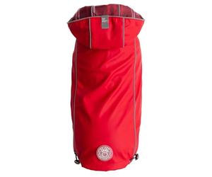 GF Pet Reversible ElastoFit Raincoat - Imperméable- Vêtements imperméables pour Chiens- Taille L Manteau pour Chien Longueur du Dos 46cm- Rouge