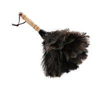 GFa682 Plumeau en plumes naturelles avec manche en bois Noir Taille unique